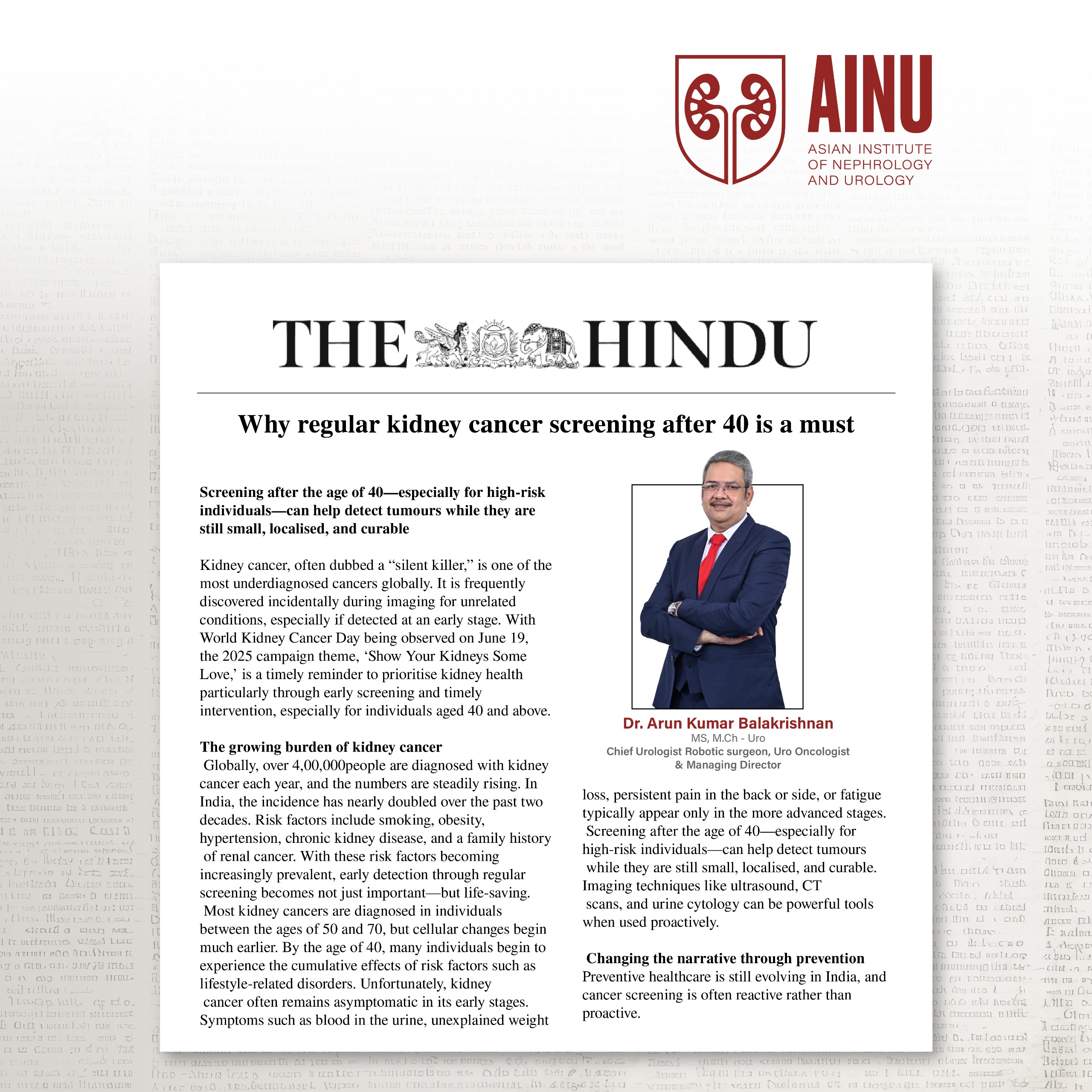 Kidney cancer screening